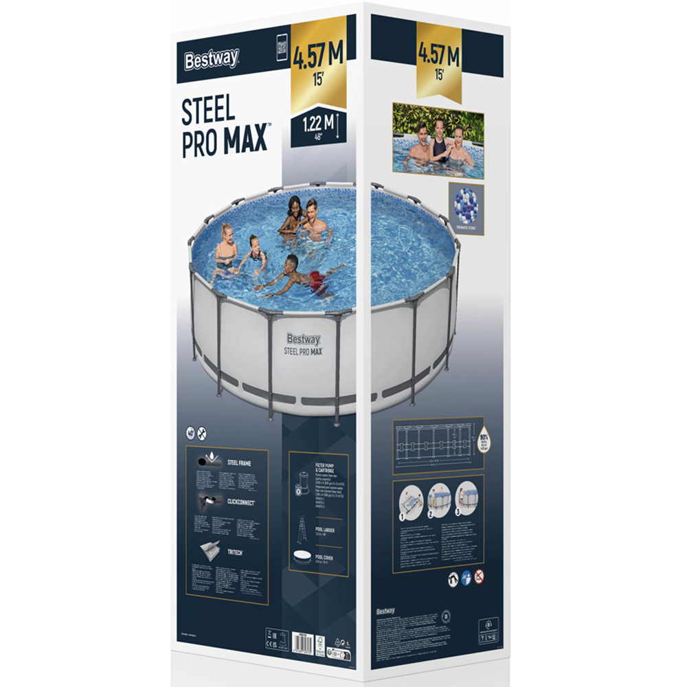 Bestway Steel Pro Frame Paddling Pool 15ft x 48 inch Image 3