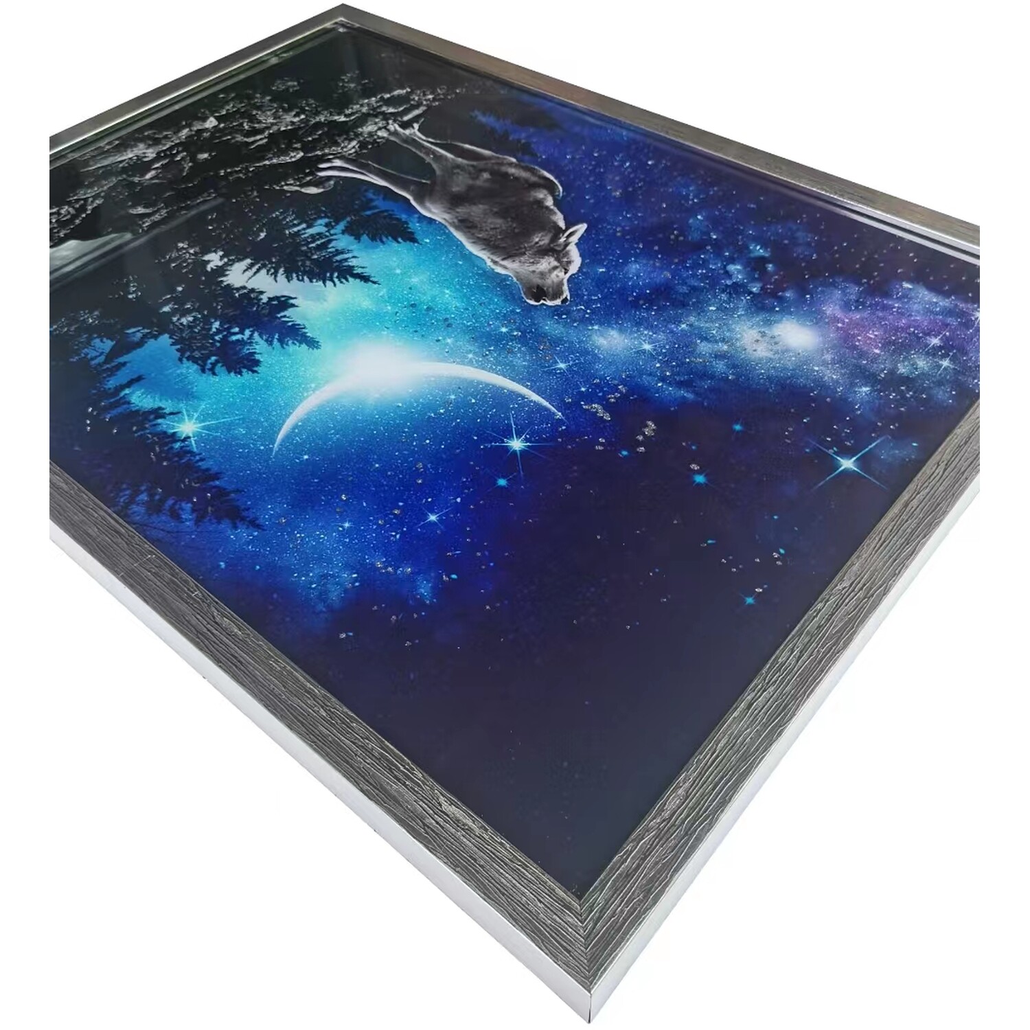 Twilight Wolves Glitter Art - Navy Image 4