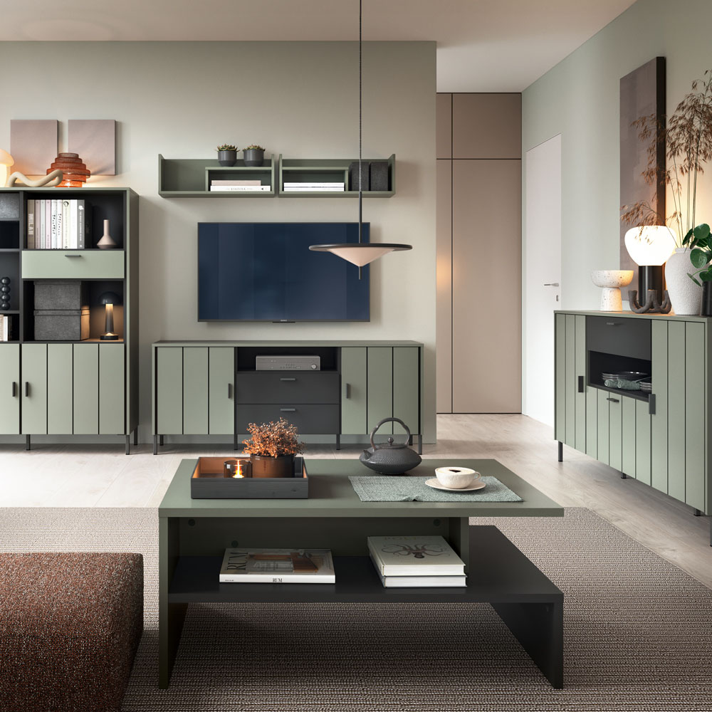 Furniture To Go Arundel 3 Door Single Drawer Single Shelf Green Sideboard Image 4