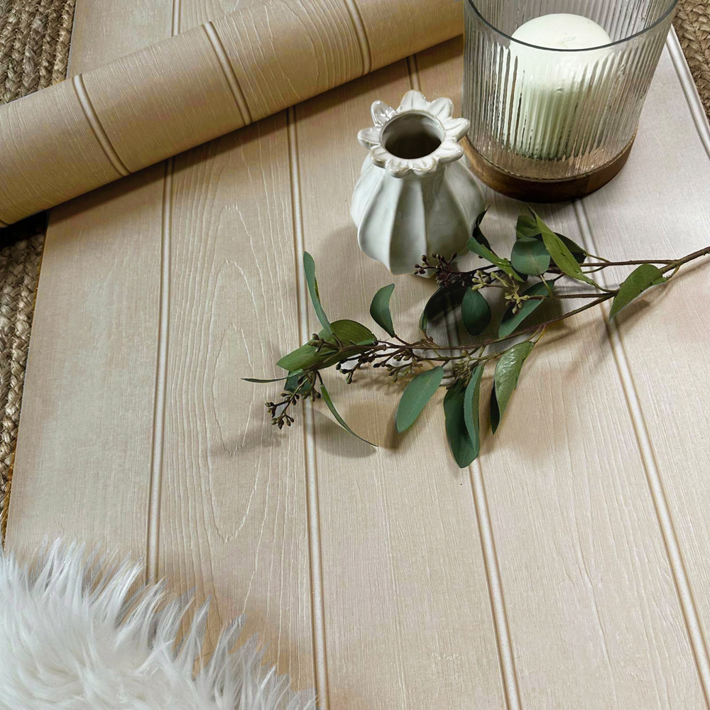 Belgravia Decor Beaded Wood Beige Wallpaper Image 4