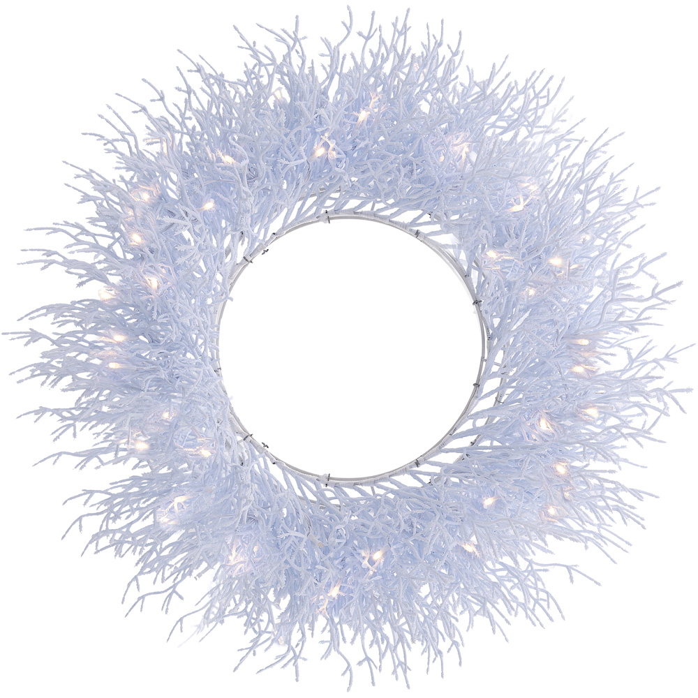 Festive Christmas 50 Warm White LED Arctic Snowdrift Christmas Wreath 60cm Image 3