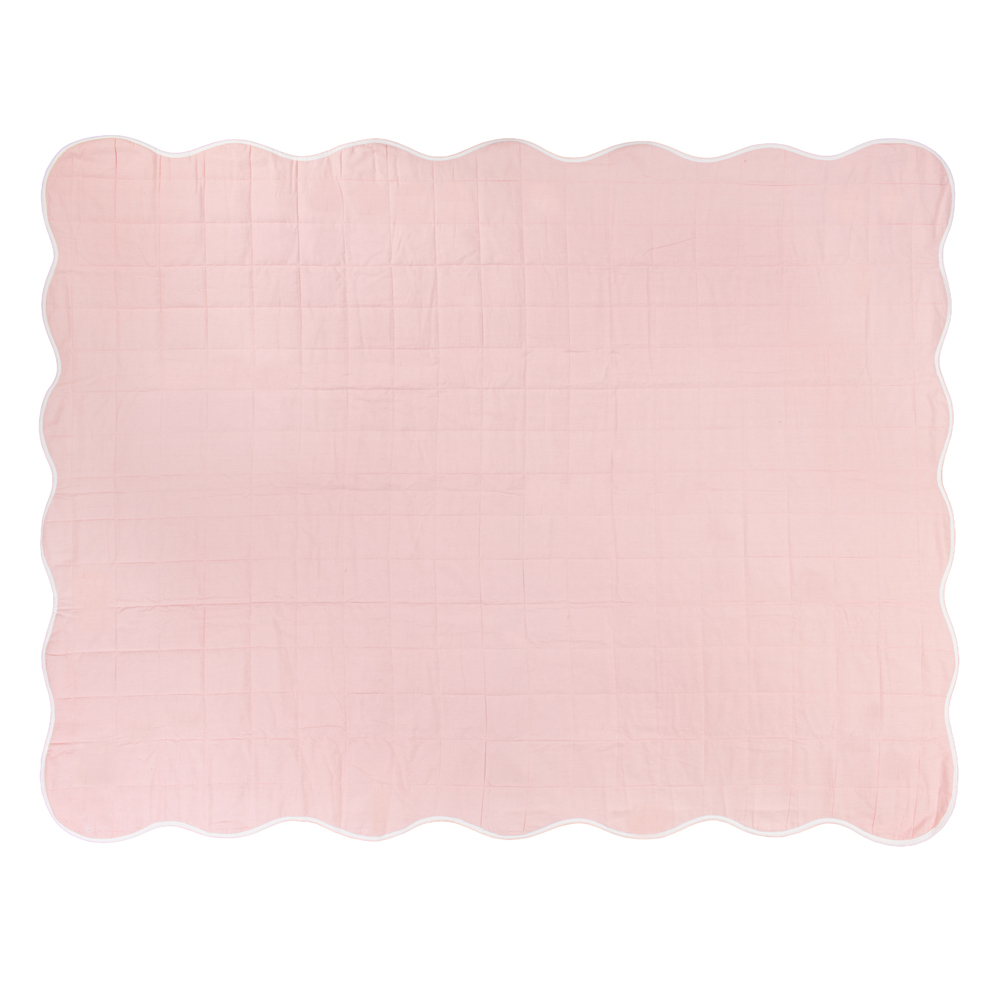 Furn Pink Scallop Quilted Bedspread 150 x 200cm Image 3