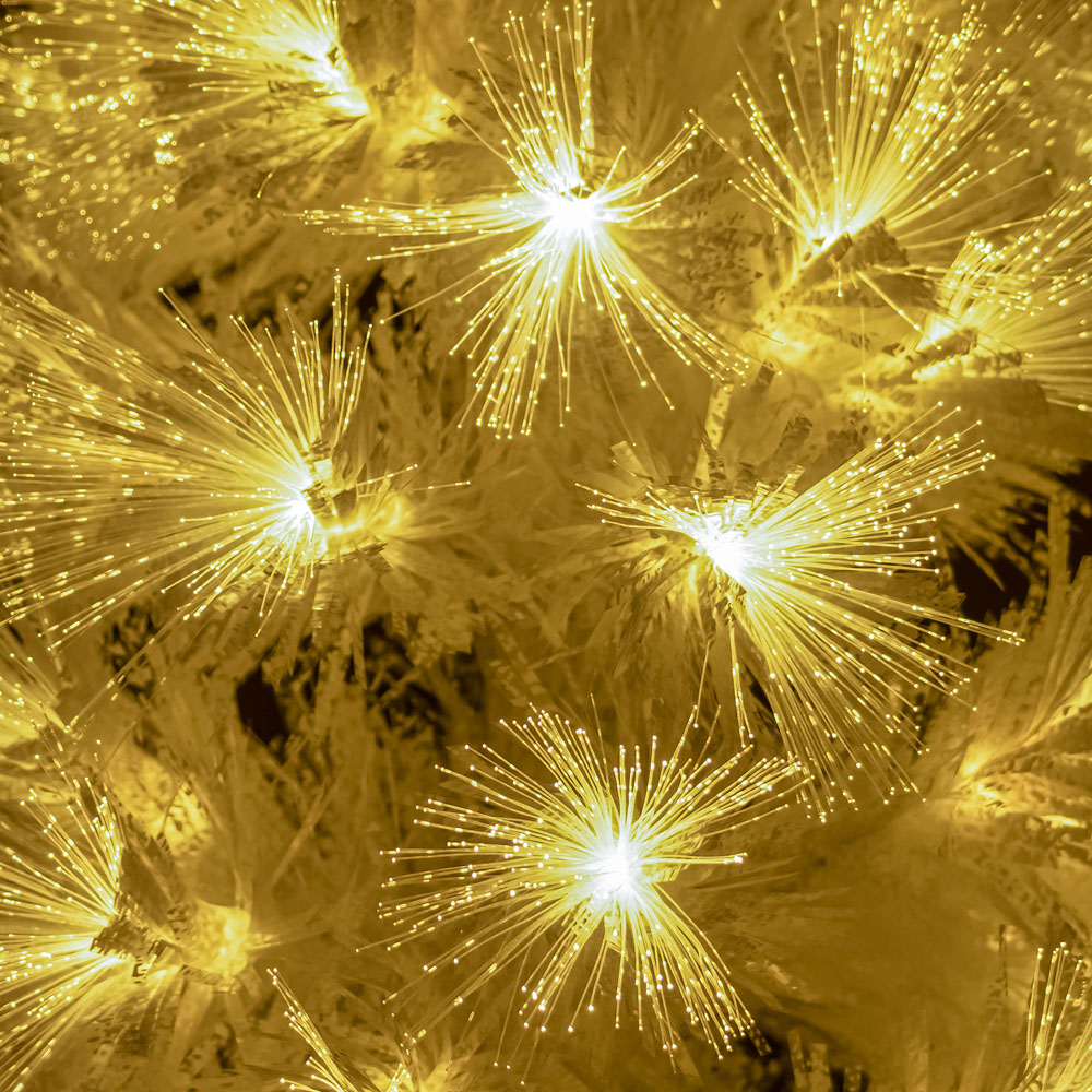 The Christmas Centre 230 Warm White LED Pre-Lit White Fibre Optic Artificial Xmas Tree 6ft Image 3