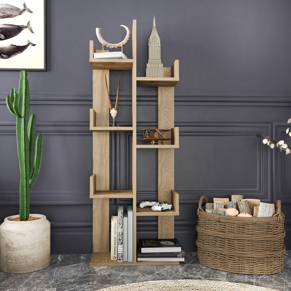 Decorotika Lui 8 Shelf Oud Tall Tree Style Bookshelf Image 6