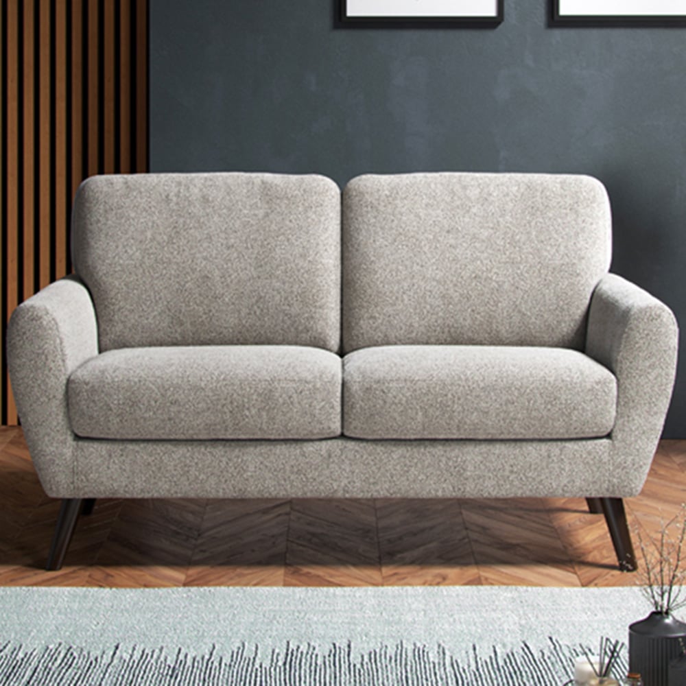 Lara 2 Seater Beige Boucle Linen Sofa Image 1