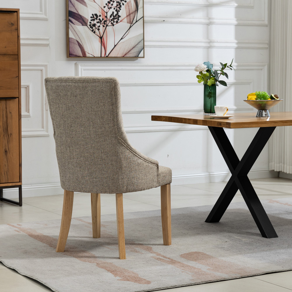 Artemis Home Ravenna Set of 2 Brown Fabric Dining Chair Image 5