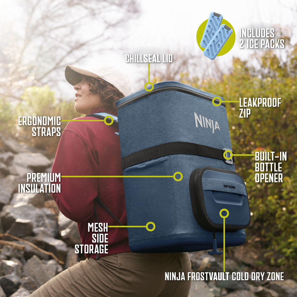Ninja FrostVault Go 36 Can Navy Cooler Backpack 23L Image 8