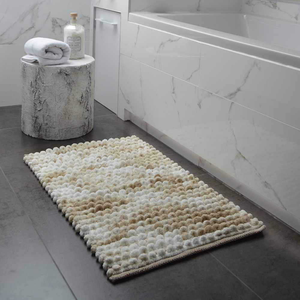 Allure Bath Fashions Natural Marble Effect Chunky Bobble Non Slip Bath Mat 50 x 80cm Image 2