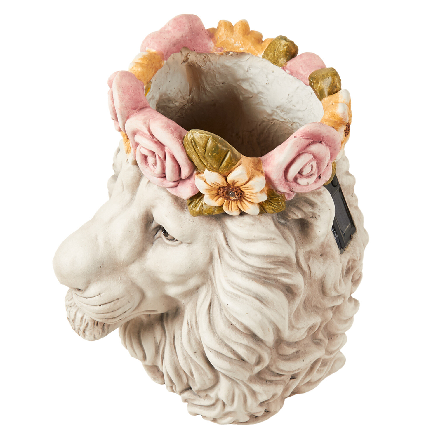 Solar Floral Lion Head Planter - Multicolour Image 5