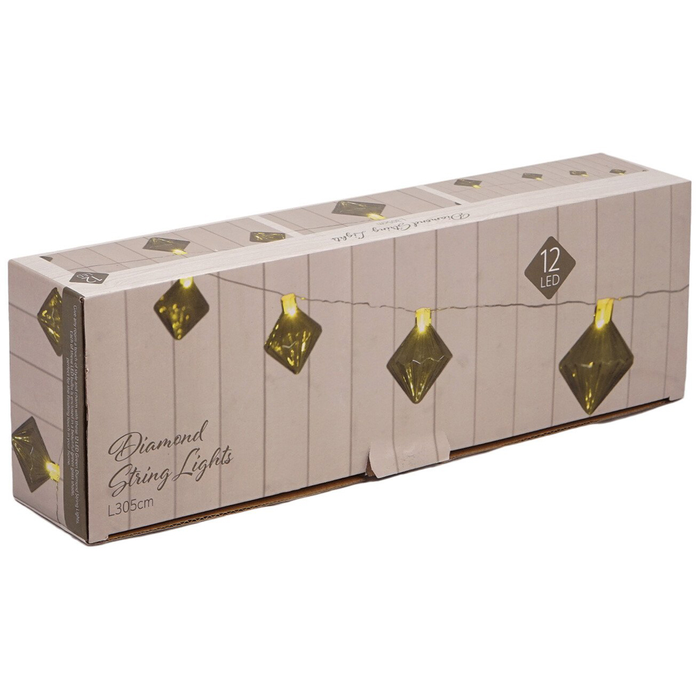 Green 12 LED Green Diamond String Light Image 5