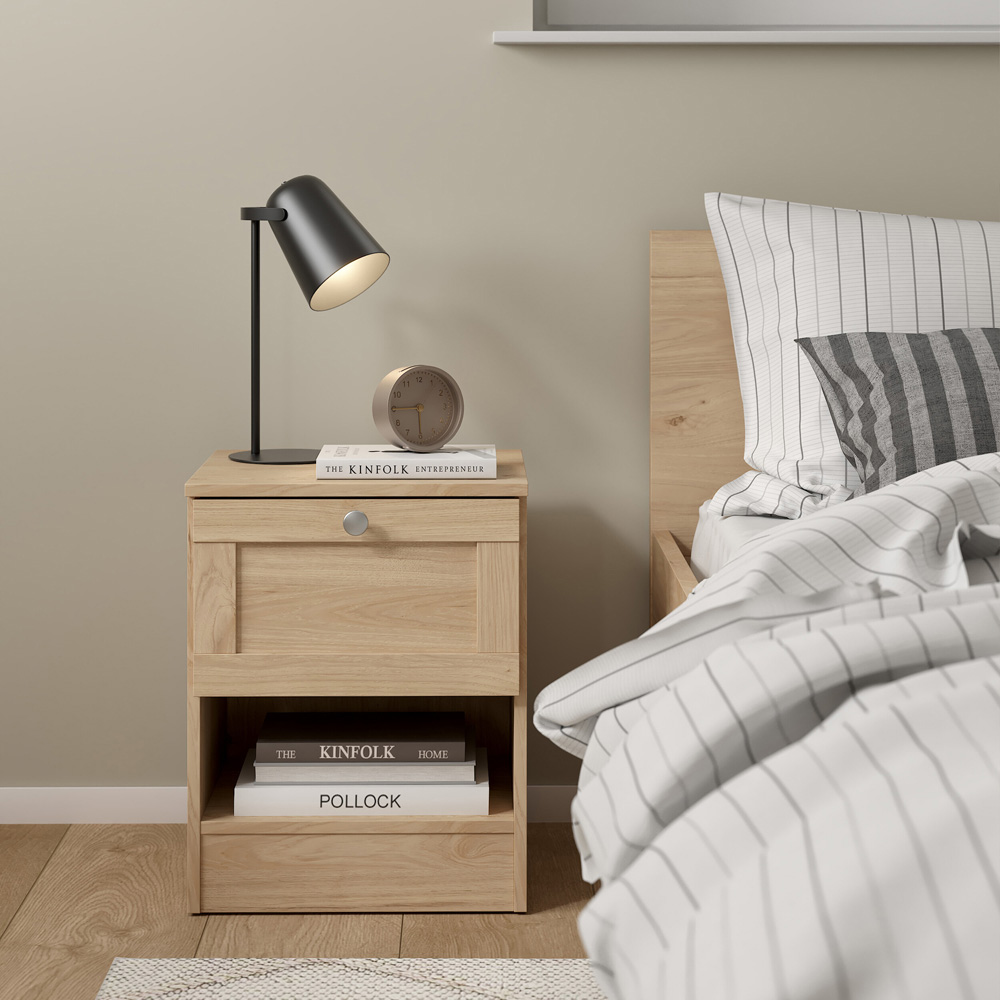Florence Single Drawer Single Shelf Jackson Hickory Bedside Table Image 6