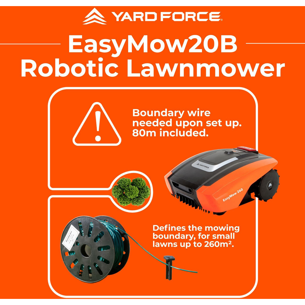 Yard Force EasyMow 260b 16cm Robotic Lawn Mower Image 7