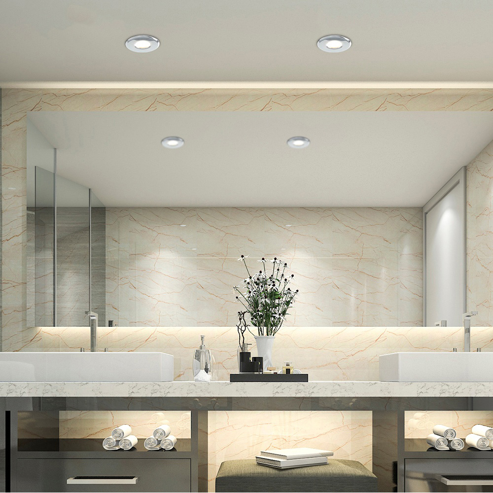 ValueLights Chrome Cool White LED Ceiling Downlight 6 Pack Image 2