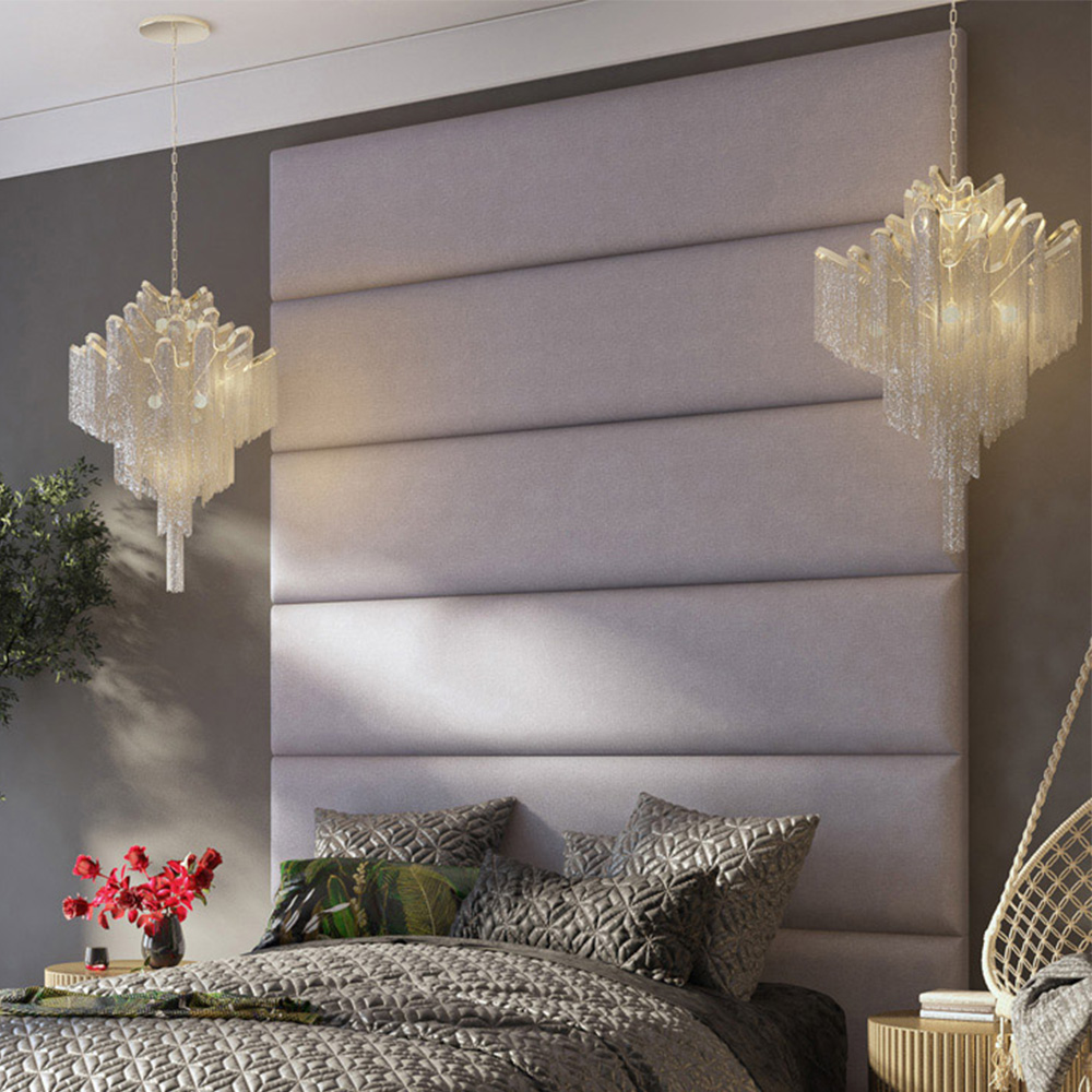 Aspire Furniture Llewelyn-Bowen Luxury Grey Eire Linen Wall Mounted Headboard 45cm Image 1