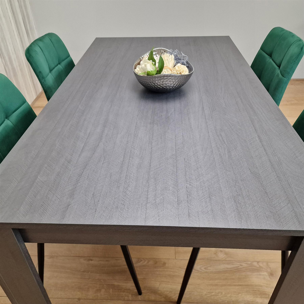 Portland 4 Seater Dining Set Dark Grey and Green Image 8
