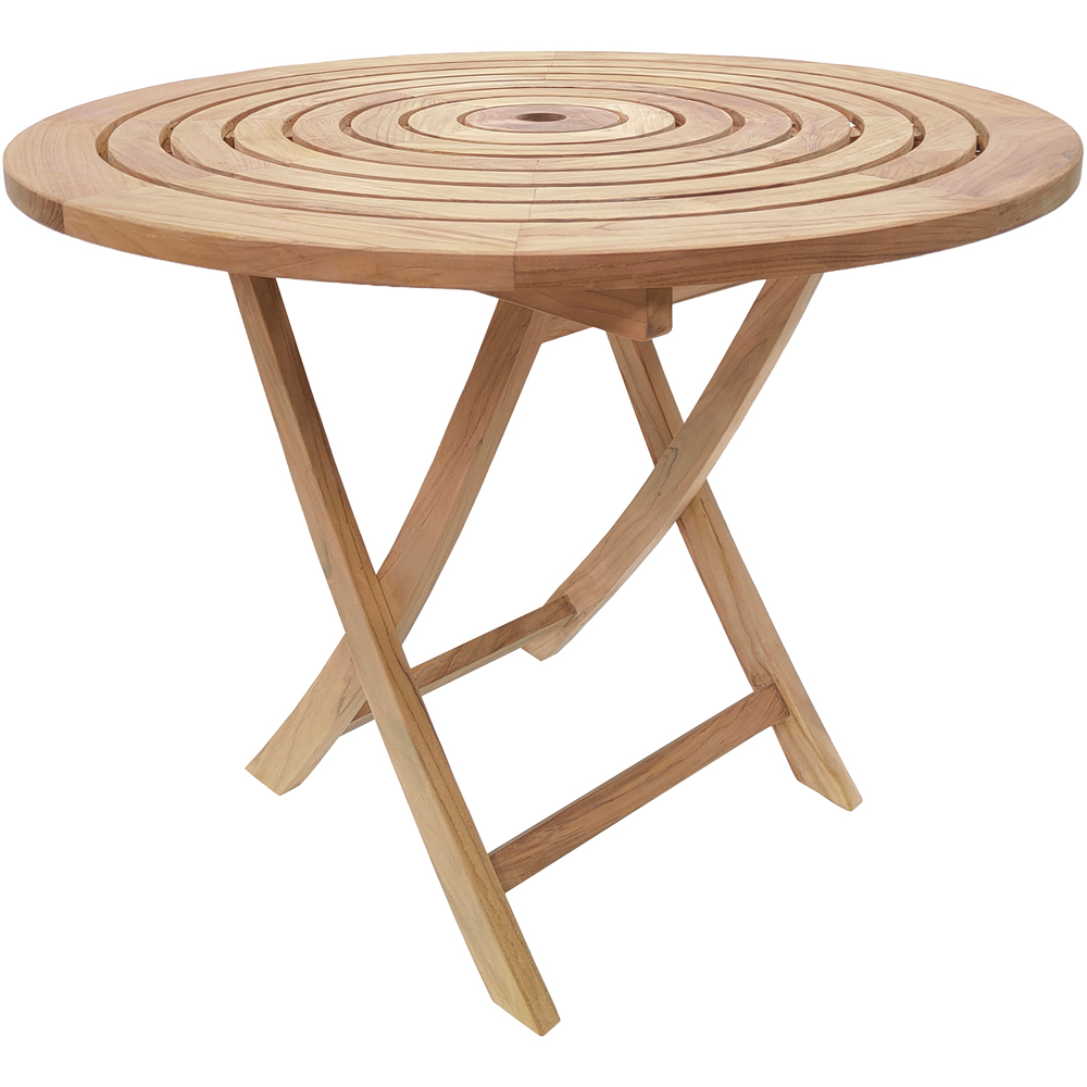 Charles Bentley 4 Seater Teak Wood Round Dining Table Image 2
