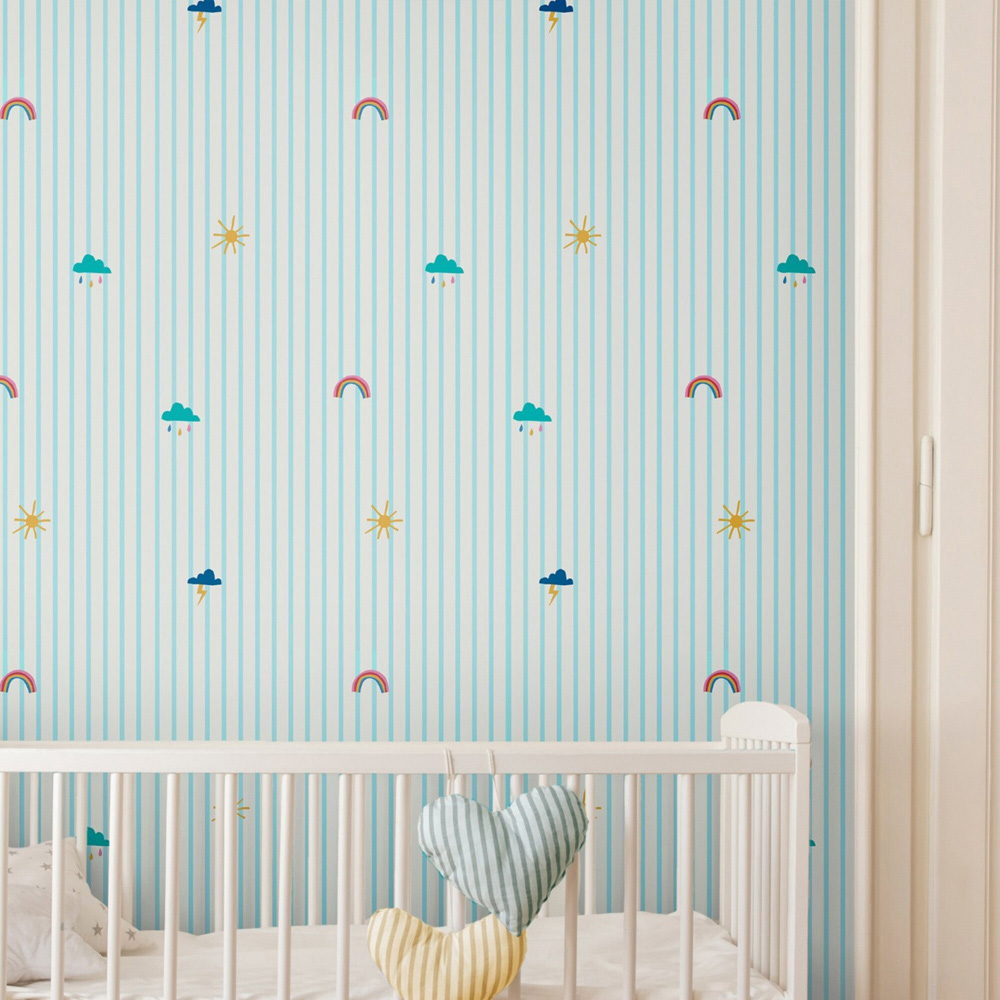 Joules Whatever the Weather Icons Haze Blue Wallpaper Image 3