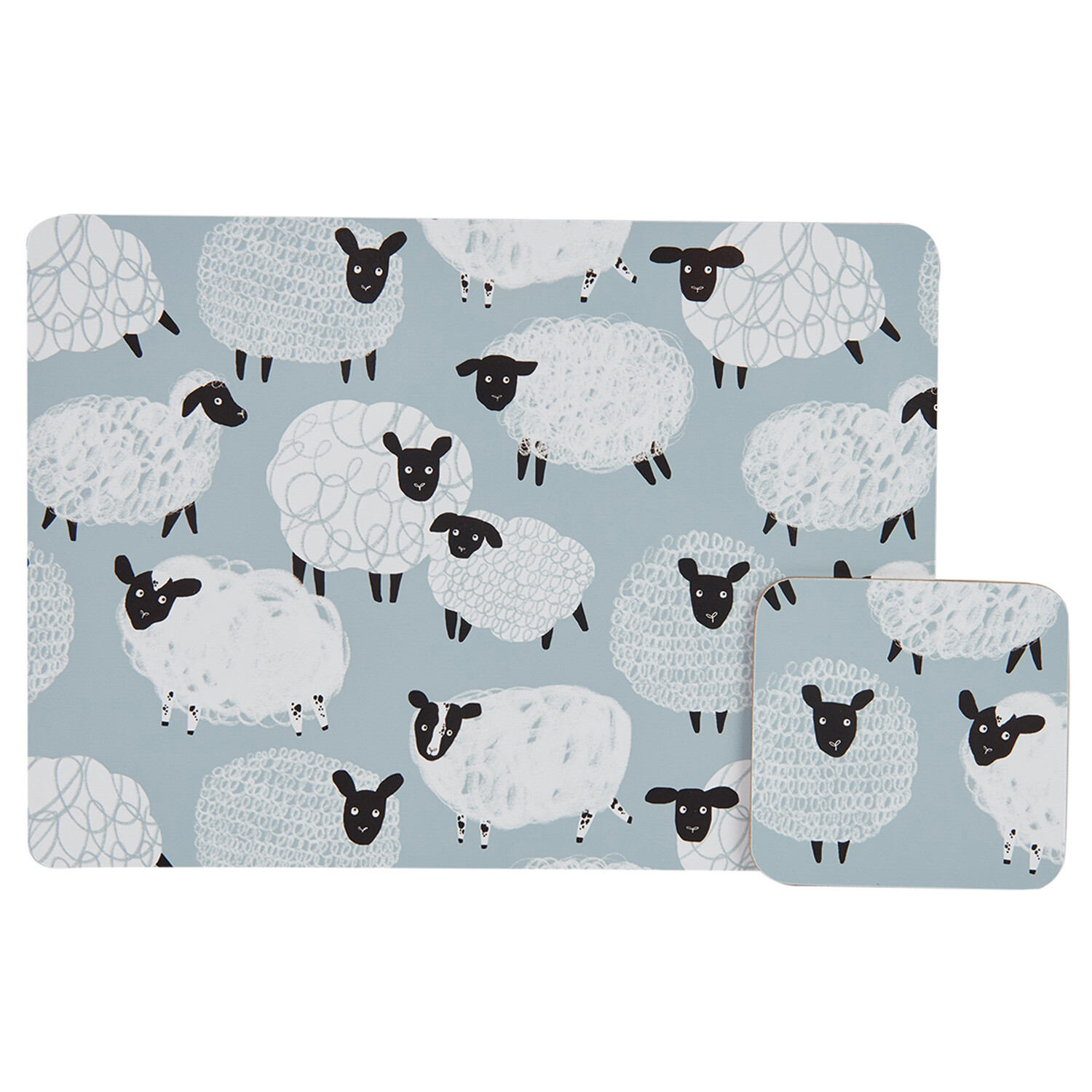 Highland Flock Placemat and Coaster Set - Multicolour Image 1