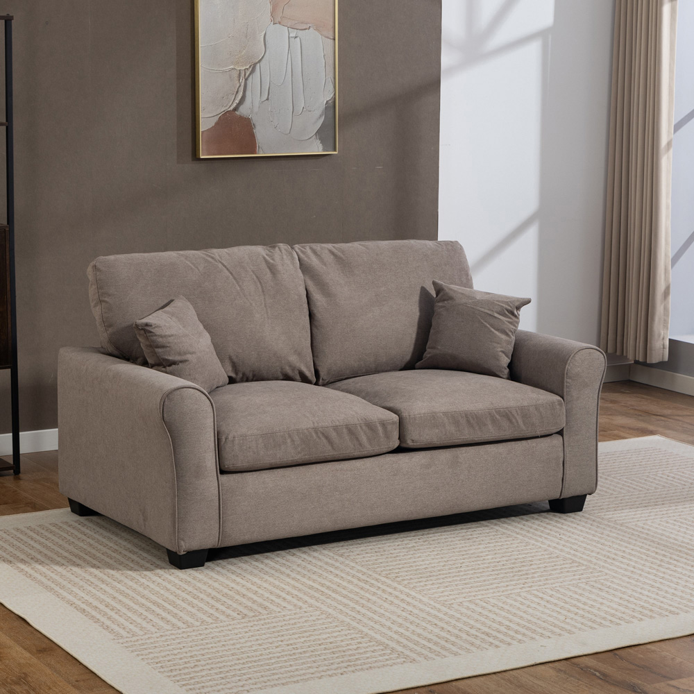 Artemis Home Lewiston 2 Seater Brown Fabric Sofa Bed Image 6