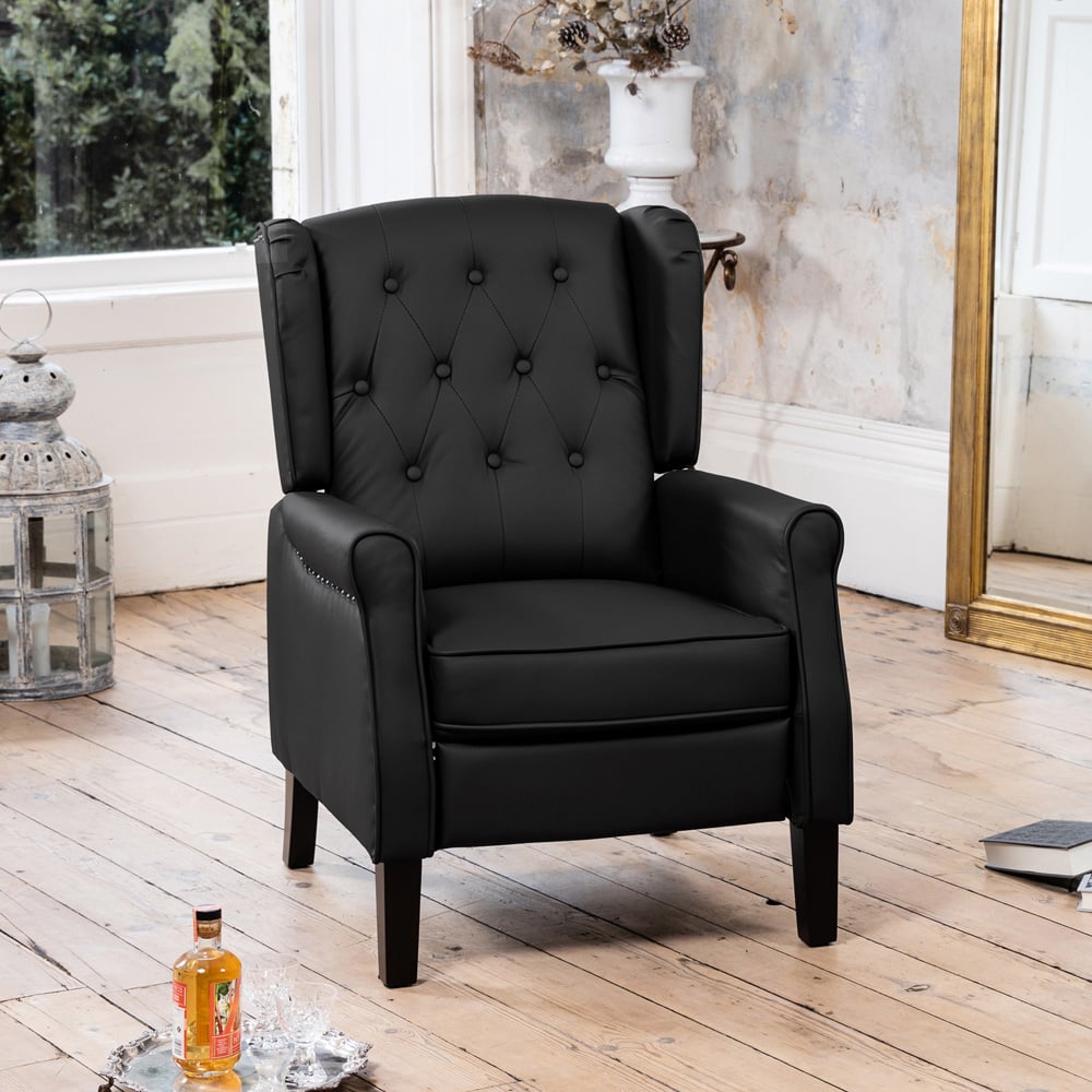 Artemis Home Galena Black Manual Recliner Chair Image 4