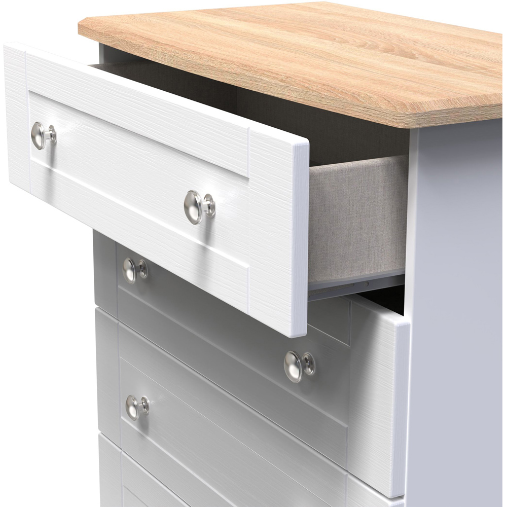 Crowndale Sussex 4 Drawer White Ash and Bardolino Oak Chest of Drawers Ready Assembled Image 6