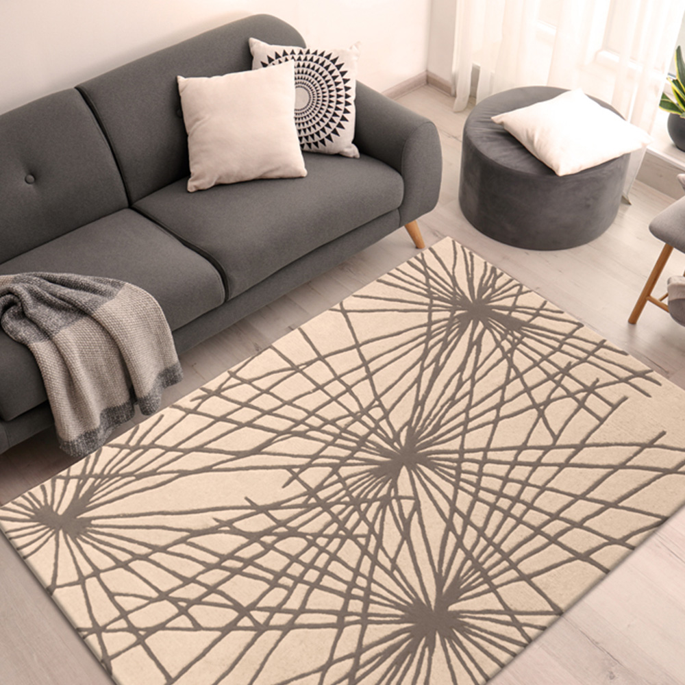 Esselle Home Aura Starburst Natural and Charcoal Rug 120 x 170cm Image 6