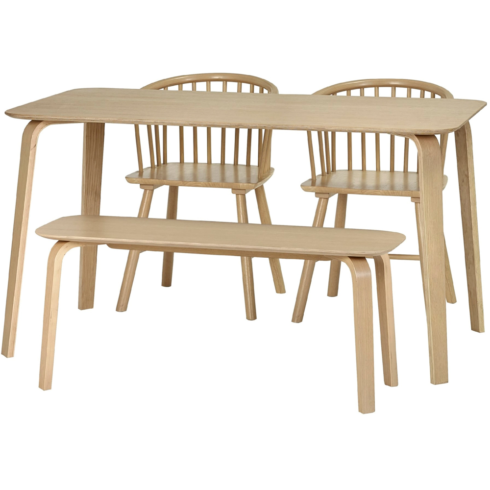 Julian Bowen Kaito Light Oak Effect Curved Leg Bench Image 3