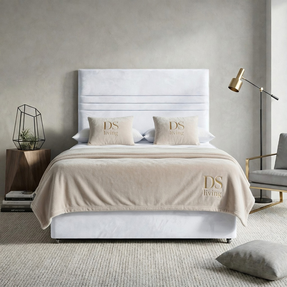 DS Living Harrington Double White Plush Divan Bed Image 4
