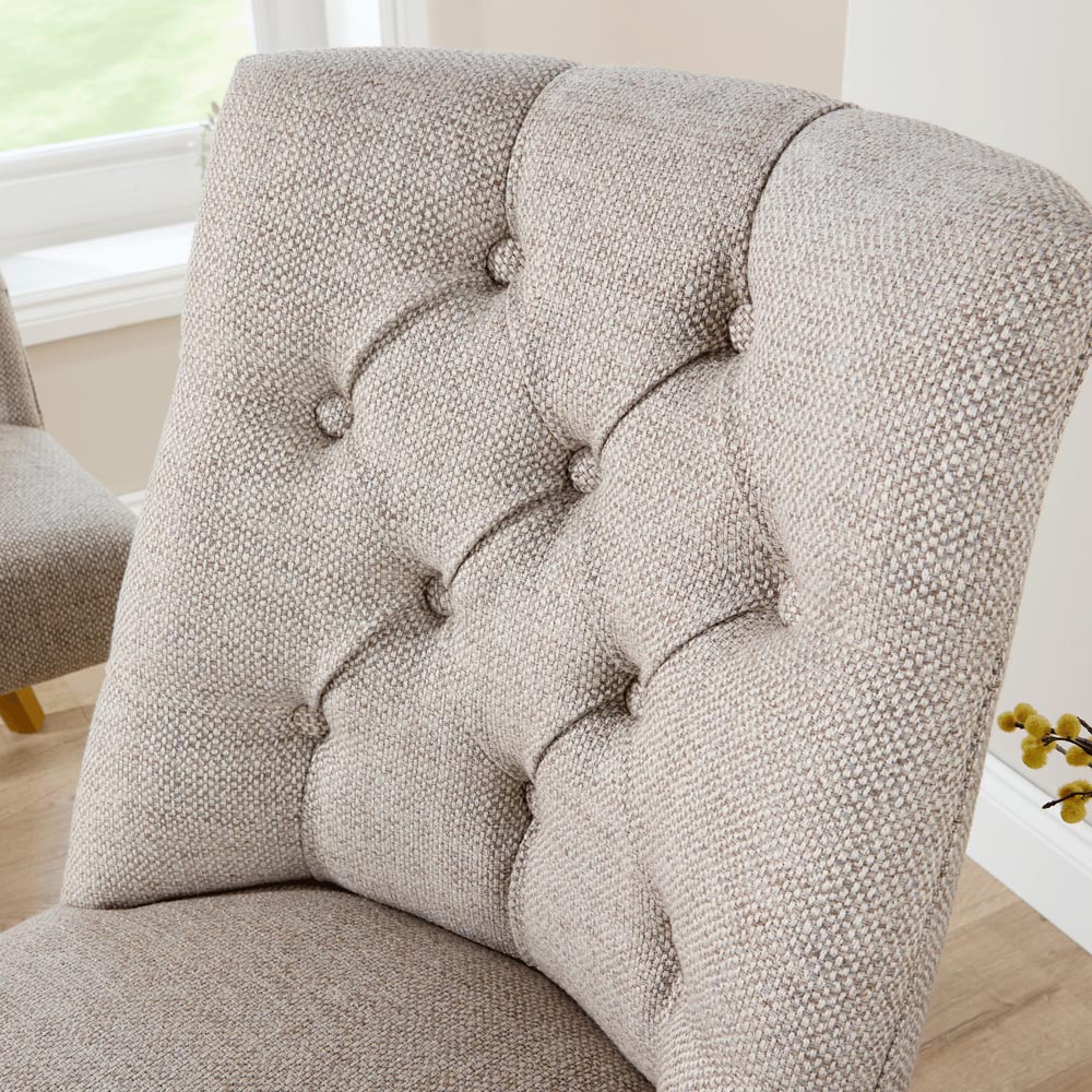 Home Source Samara Set of 2 Natural Tufted Dining Chair Image 3