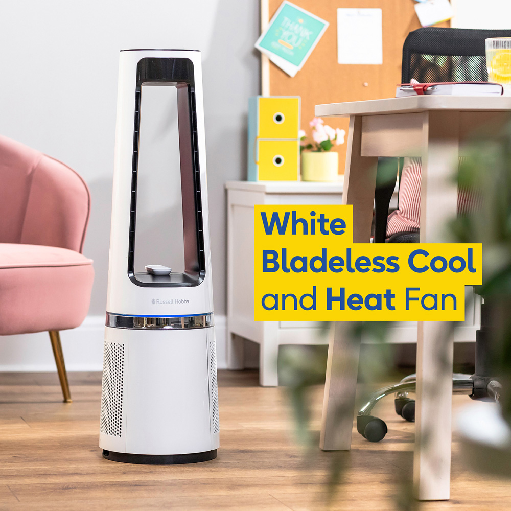 Russell Hobbs White Bladeless Cool and Heat Fan with Remote Image 3