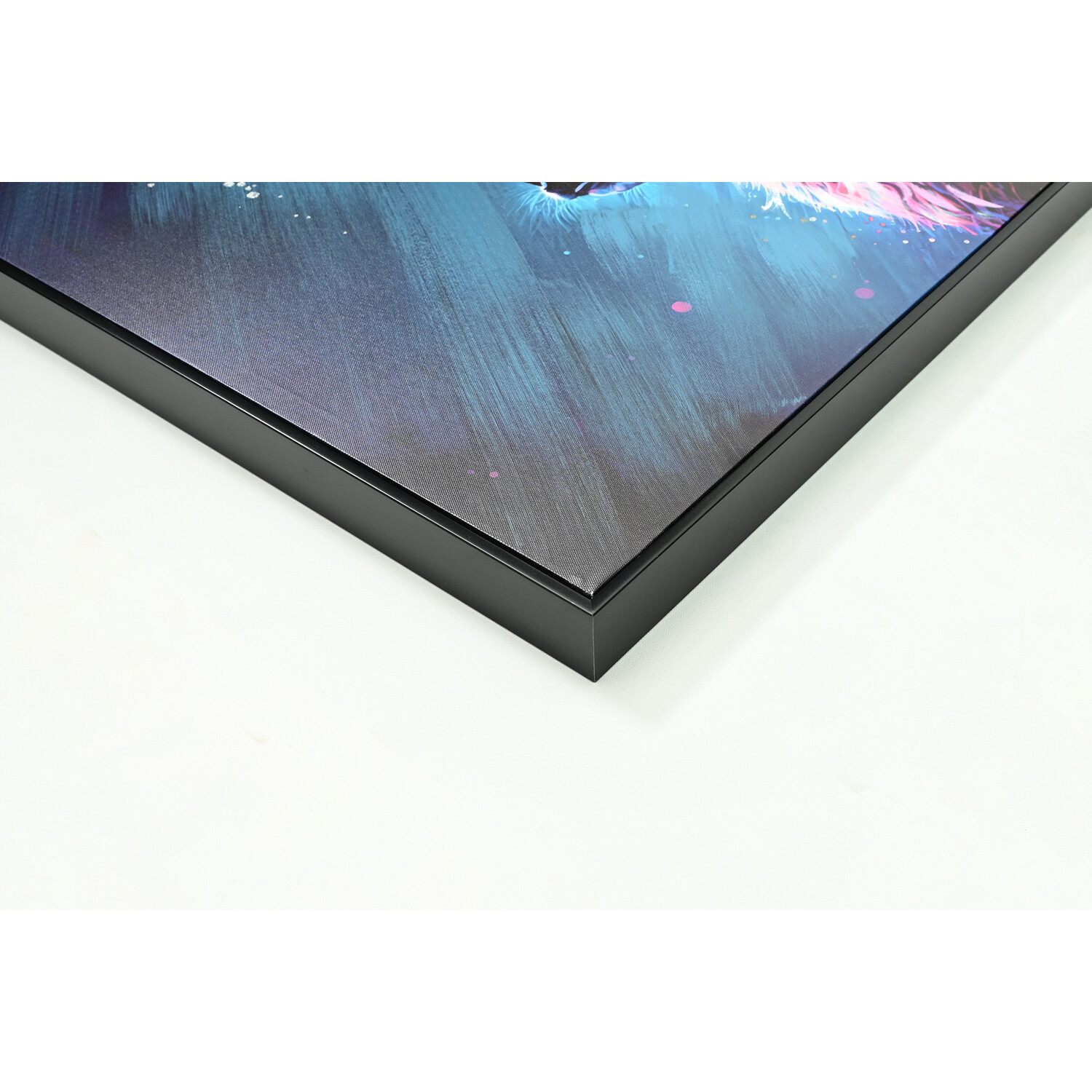 Hand Painted Midnight Stag Framed Canvas - Blue Image 3