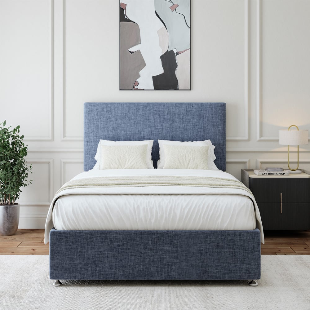 Bedmaster Single Midnight Linen Divan Base with Valencia Headboard Image 2