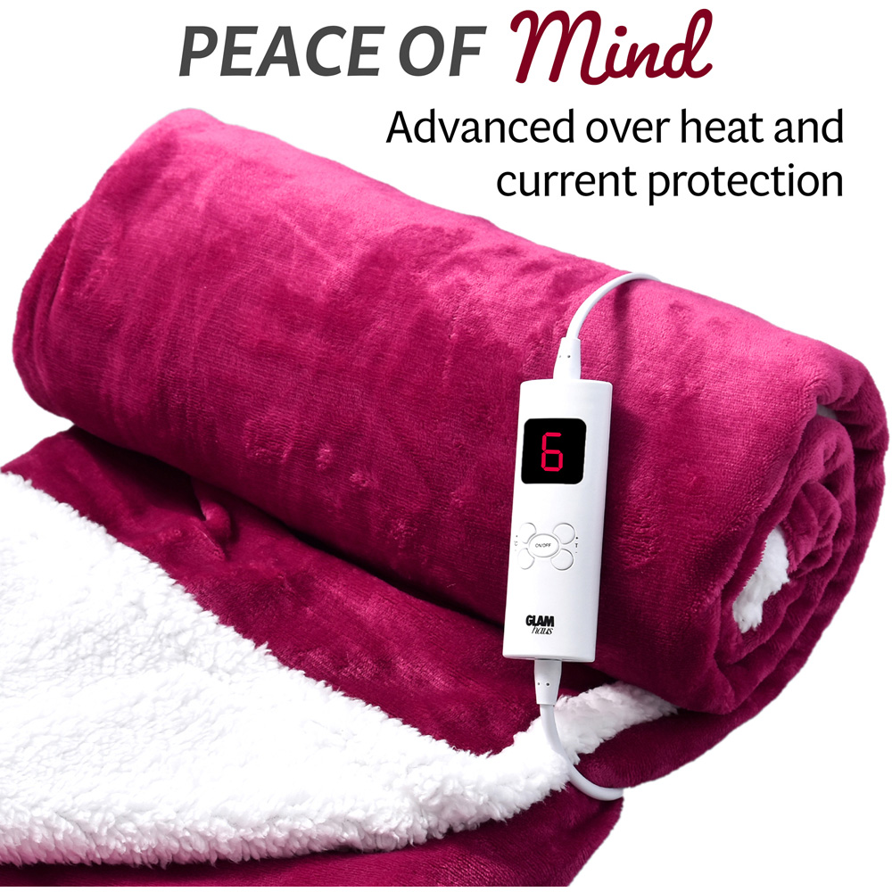 GlamHaus Deep Pink Electric Throw 160 x 130cm Image 6