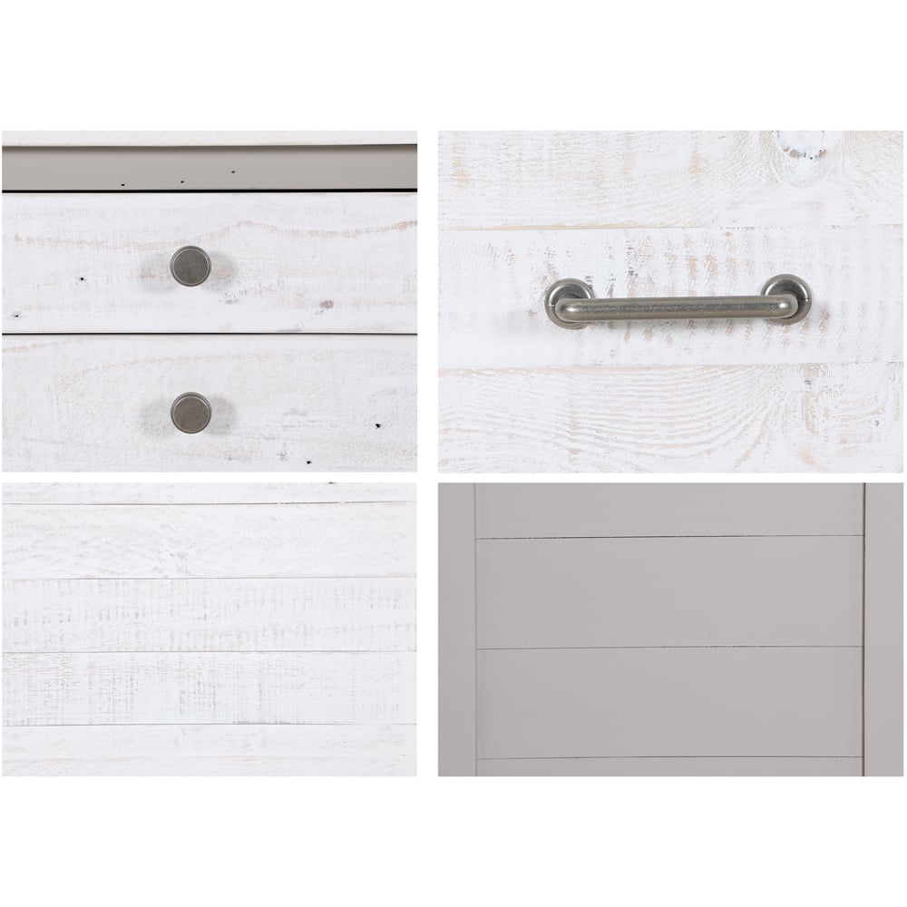 Baumhaus Greystone 3 Drawer 4 Shelf White Open Bookcase Image 4