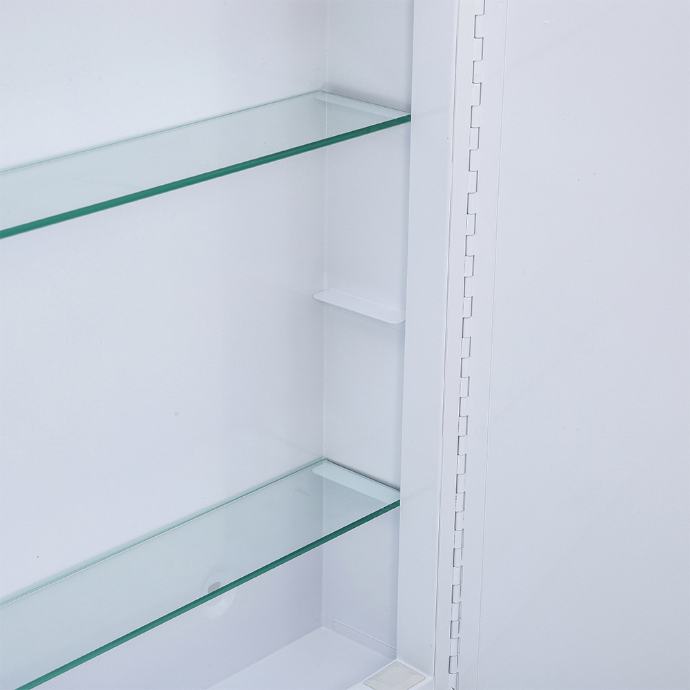 Living and Home 2 Door White Wall-Mounted LED Mirror Bathroom Cabinet Image 6