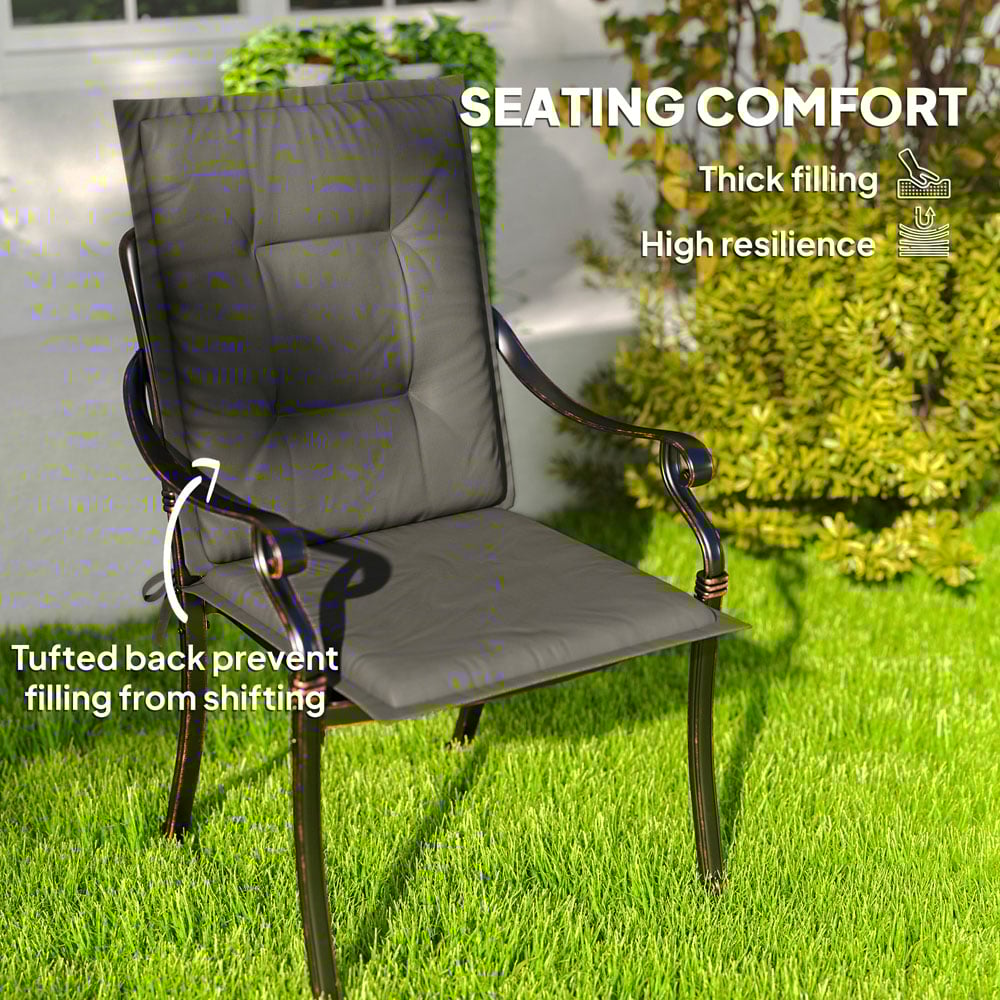 Outsunny Light Grey Garden Chair Cushions 50 x 50cm 4 Pack Image 8