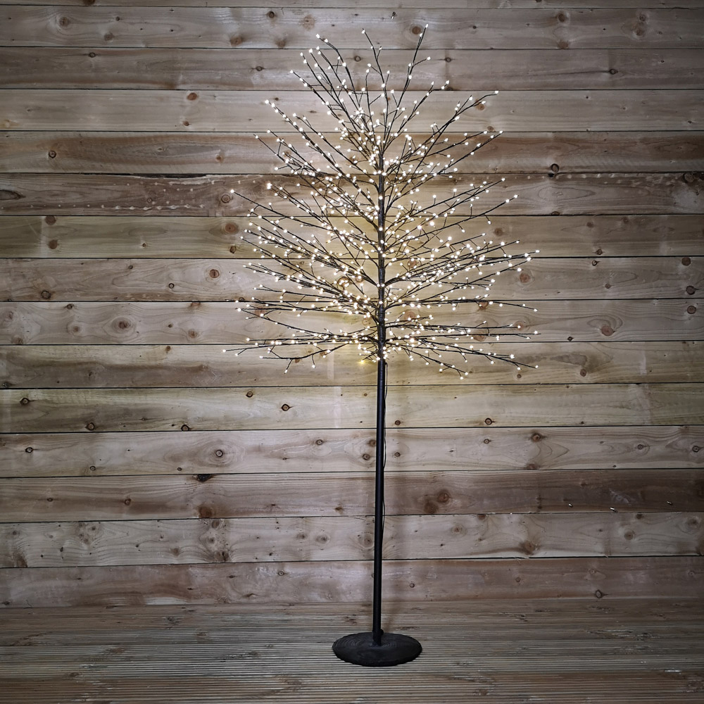 Samuel Alexander Warm White LED Pre Lit Black Micro Dot Blossom Artificial Christmas Tree 6ft Image 2