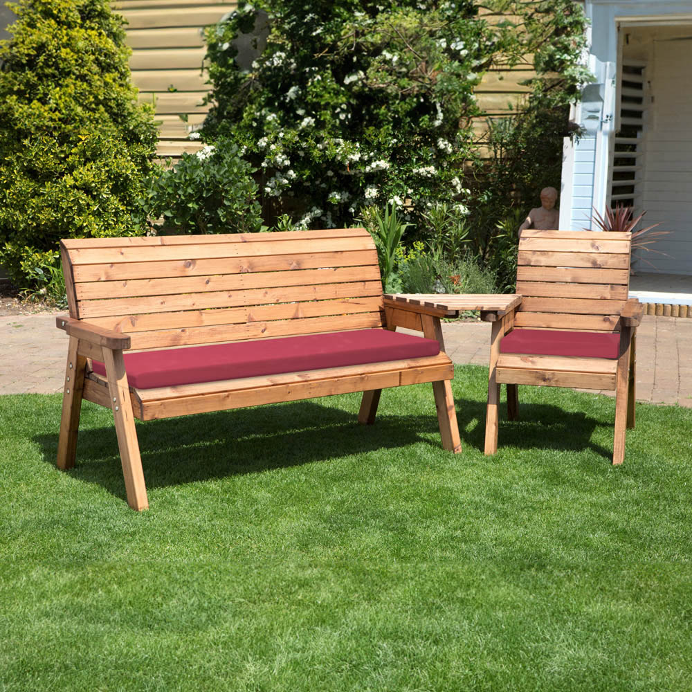 Charles Taylor 4 Seater Angled Companion Seat with Red Cushions Image 2