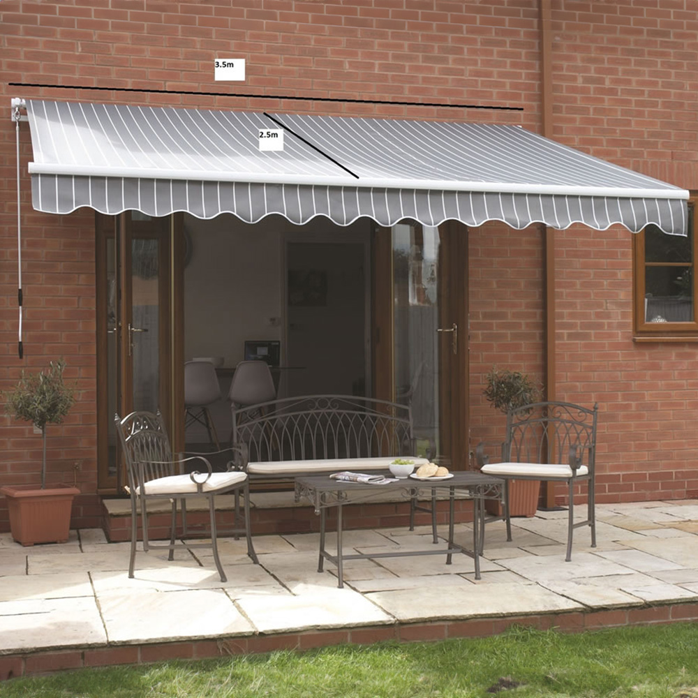 Greenhurst Berkeley Grey and White Stripe Easy fit Awning 3.5m Image 4