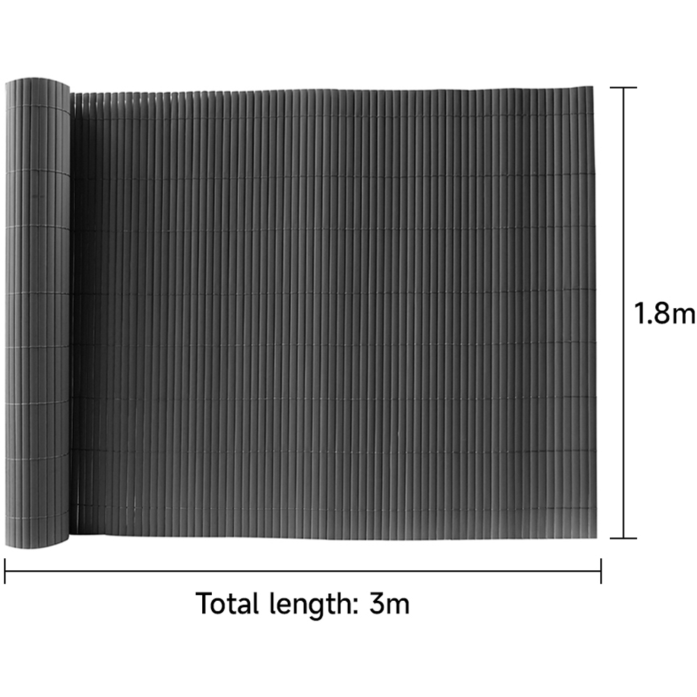 Living and Home Dark Grey PVC Fence Sun Blocked Screen Panels 300 x 180cm Image 7