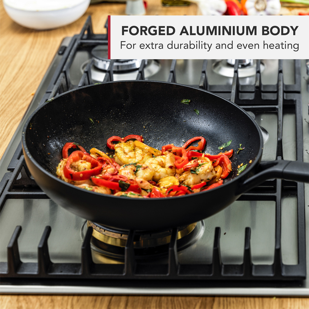 KitchenAid Black Classic Forged Aluminium Wok 28cm Image 4