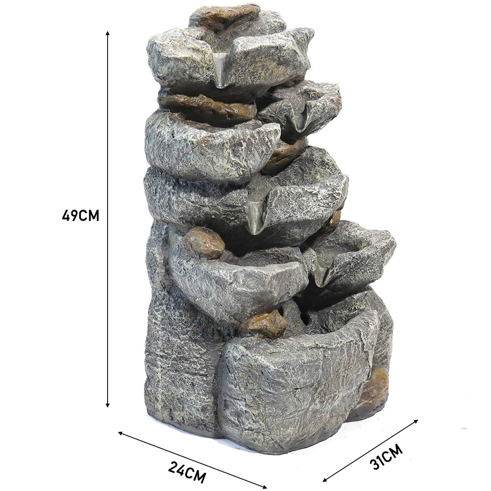 Living and Home Outdoor LED Rockery Waterfall Fountain Image 9