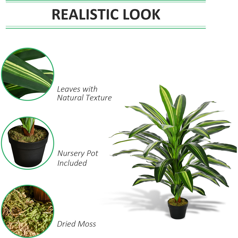 Outsunny Dracaena Tree Artificial Plant In Pot 3.6ft Image 4