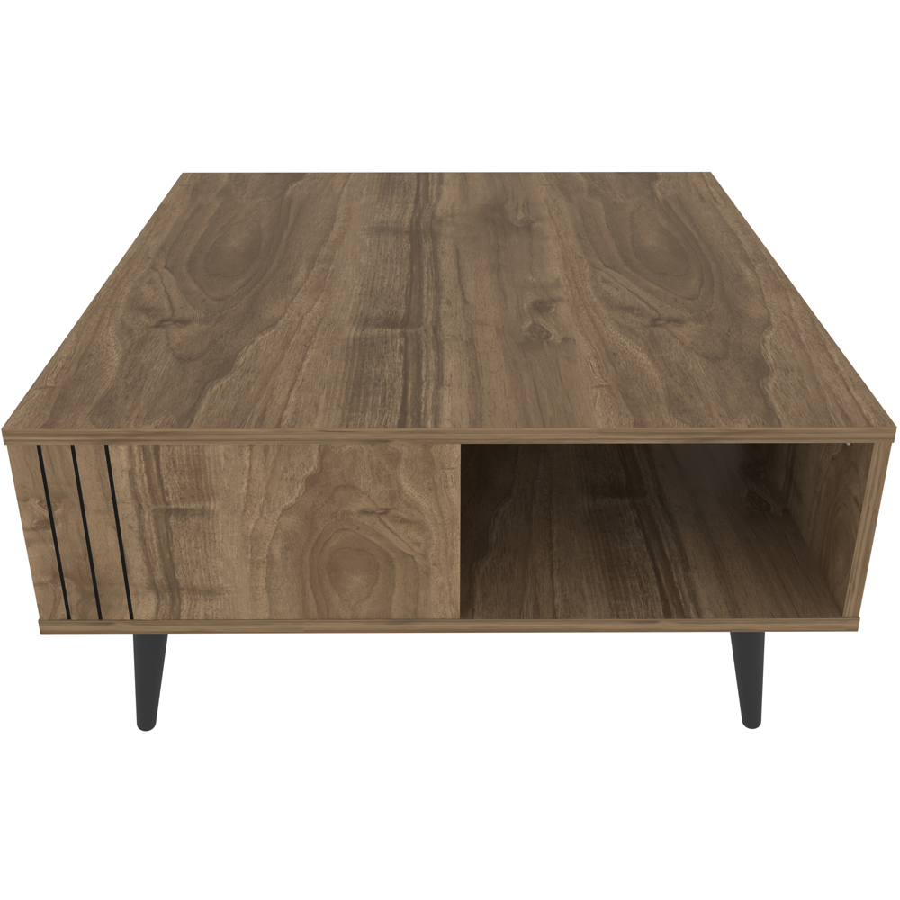 Decorotika Ronas Single Shelf Walnut Square Coffee Table Image 5