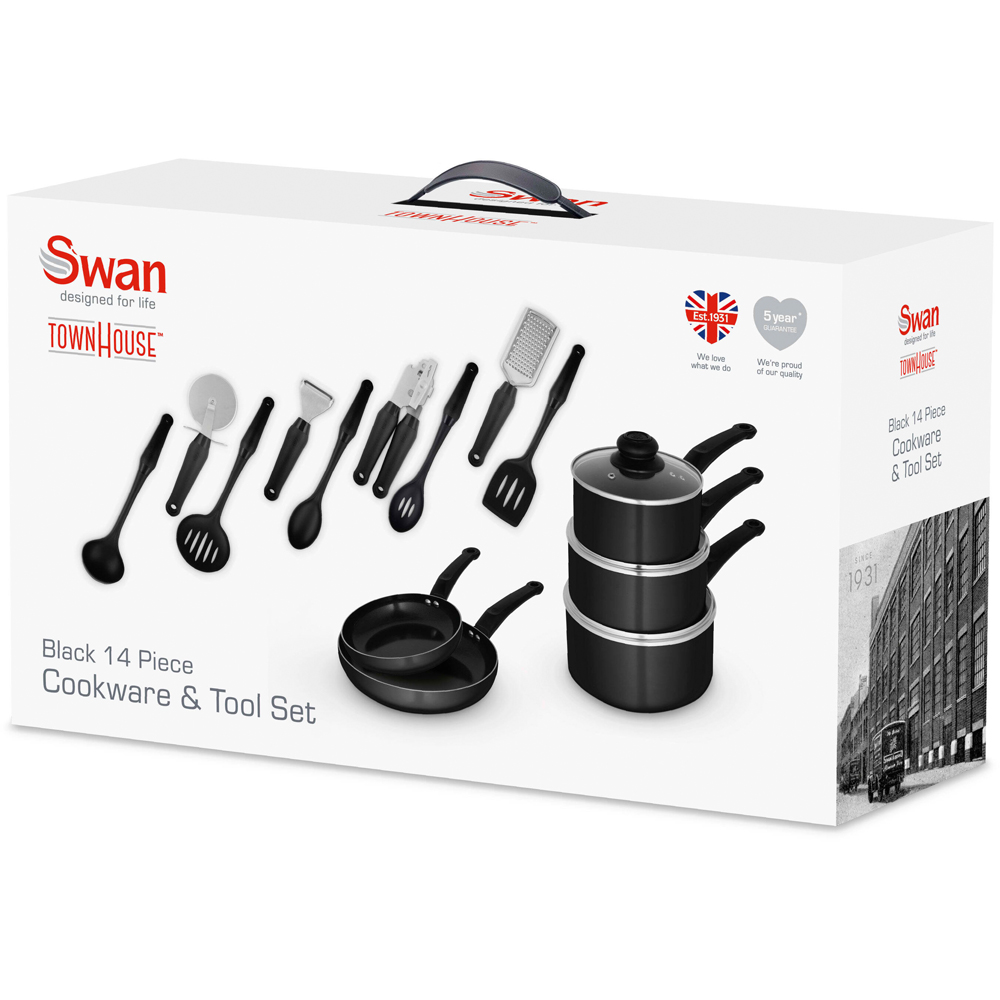 Swan Townhouse 14 Piece Black Pan and Tool Set Image 8