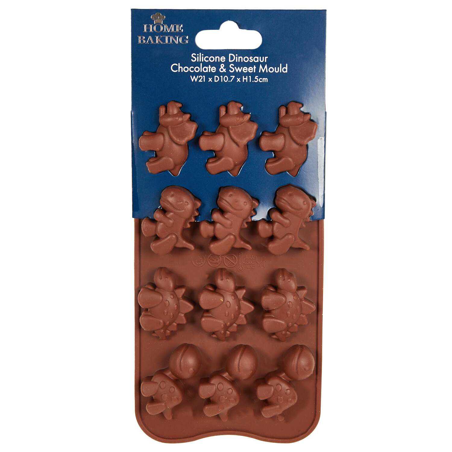 Silicone Dinosaur Chocalate and Sweet Mould - Brown Image 1