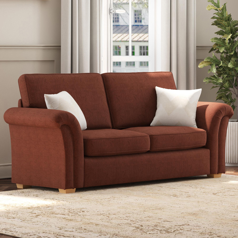 Castleacre 5 Seater Venice Brick Fixed Back Sofa Set Image 4