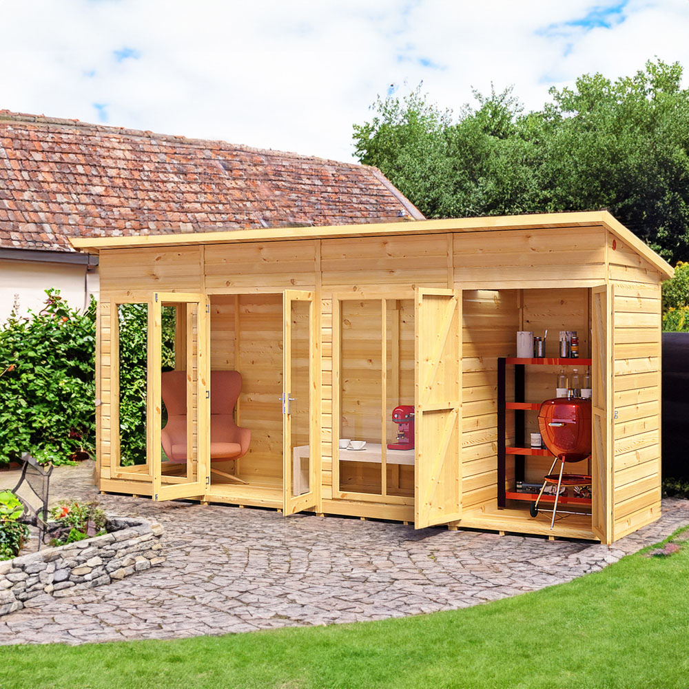 Shire Lela 16 x 4ft Double Door Summerhouse with Storage Image 6