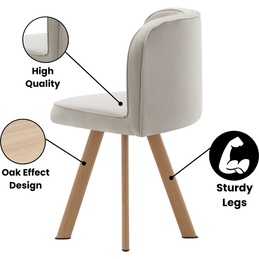 Kosy Koala 4 Seater Wooden Dining Set Light Brown Velvet Image 3