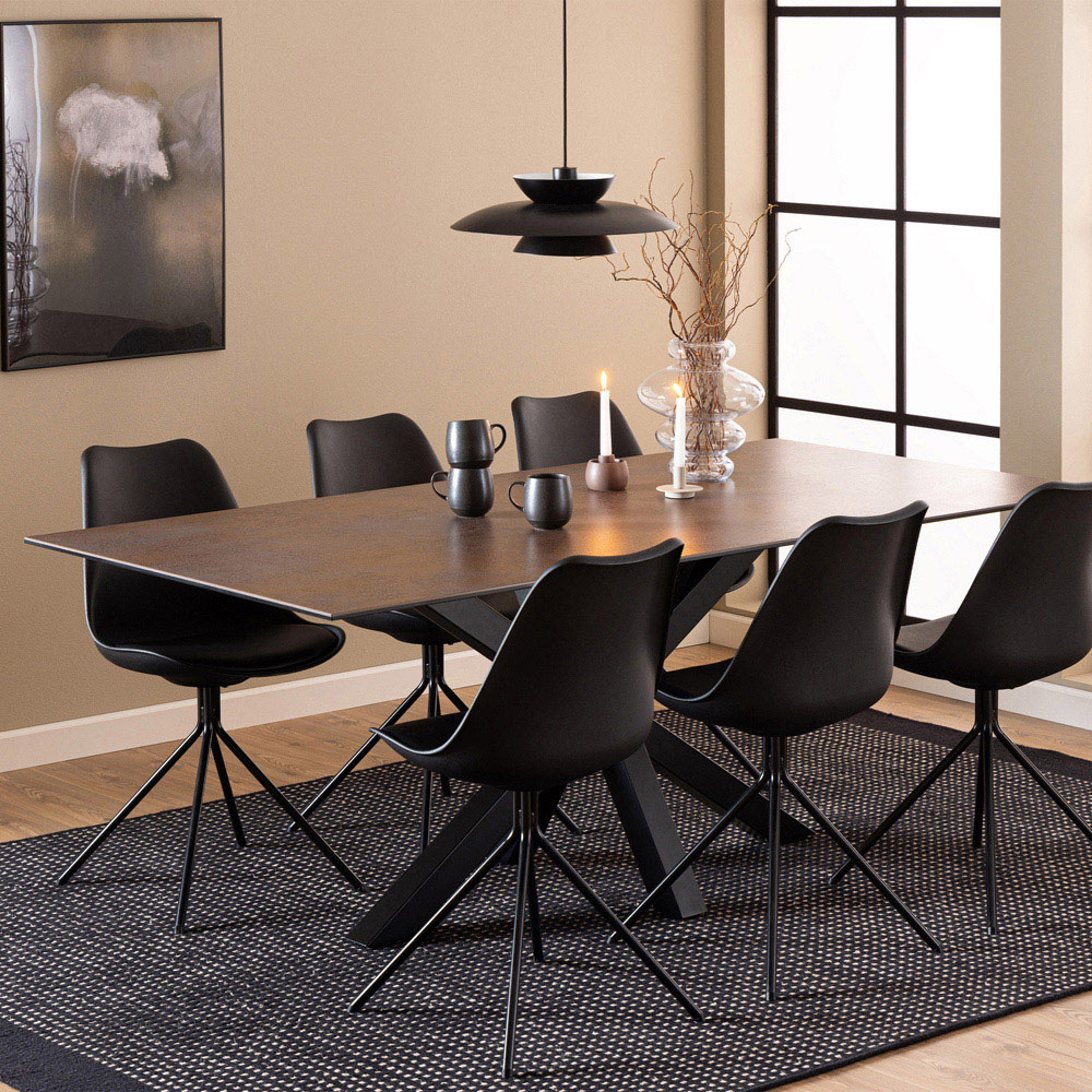 Florence Heaven Ceramic 8 Seater Dining Table Rusty Brown Image 9